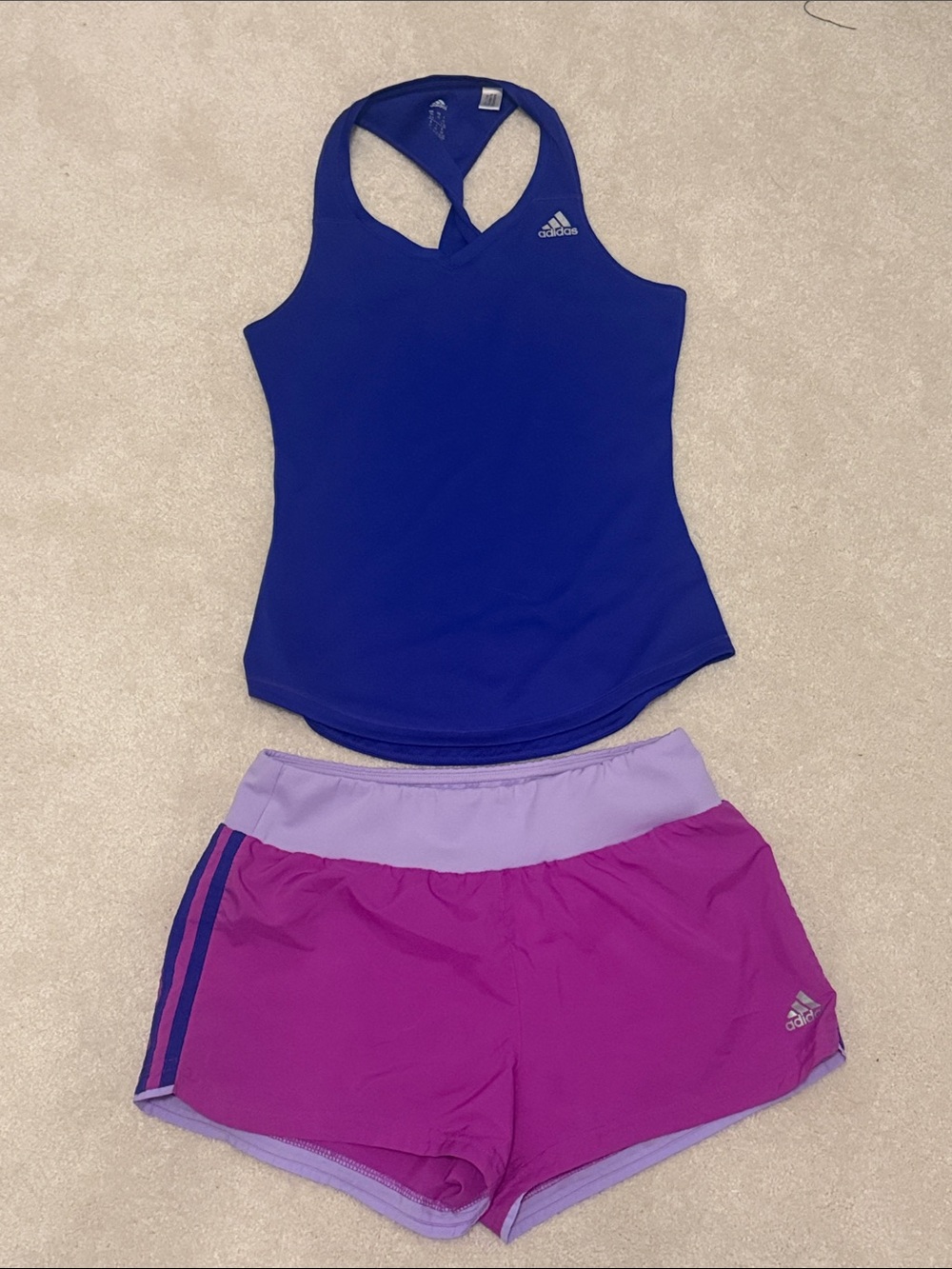 Adidas Matching Workout Set-Racerback Top XS & Shorts S